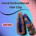 Hand Embroidered Hair Clips