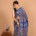 New Arrival Blooming Georgette Saree with All-Over Sequin Work & Cutwork Border | Includes Black Blouse Piece