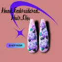 Handcrafted Hair Clips with Hand Embroidery – Floral Design | Lightweight, Eco-Friendly Hair Accessories for Women & Girls